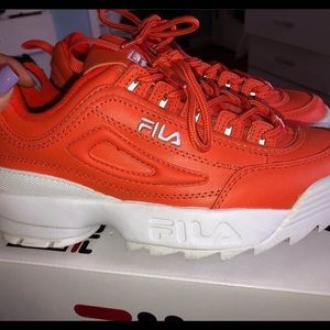 Orange fila sneakers